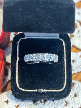 Vintage platinum filagree natural diamond band approx 1 ctw size 6/6.25
